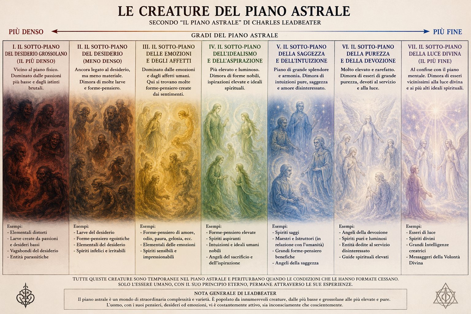 Le Creature del Piano Astrale secondo Charles Leadbeater - versione classica