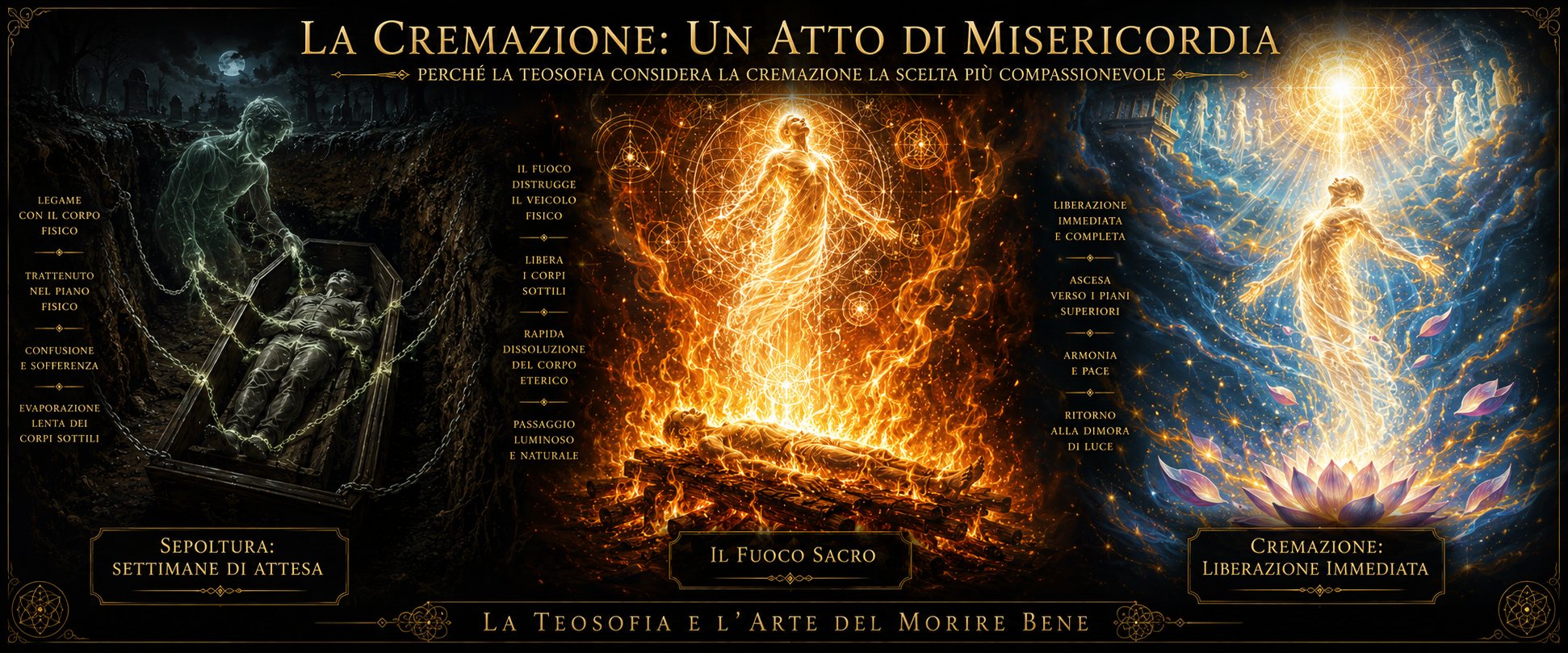 La Cremazione: Un Atto di Misericordia — sepoltura, fuoco sacro e liberazione secondo la Teosofia