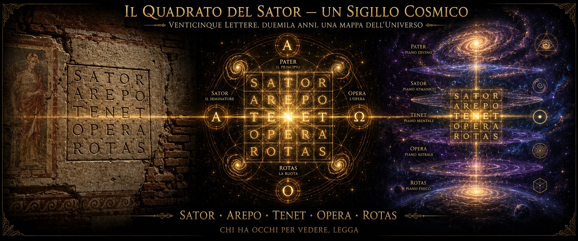 Il Quadrato del SATOR — Un Sigillo Cosmico: pietra romana, geometria sacra e mappa dei piani teosofici