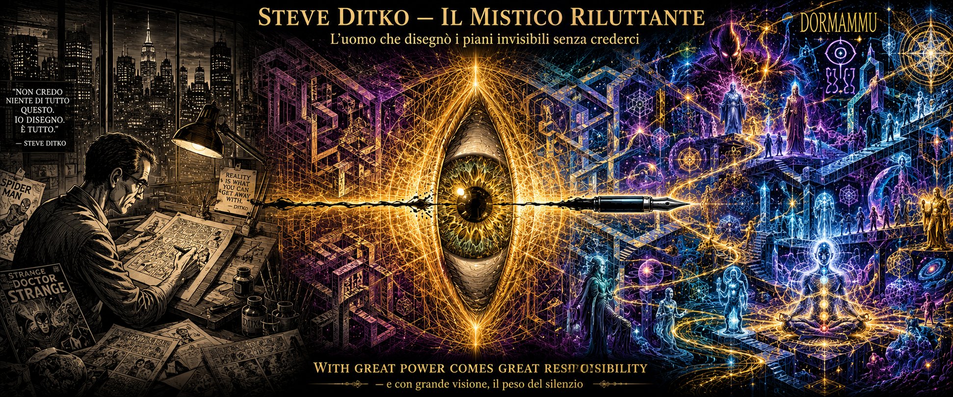 Steve Ditko — Il Mistico Riluttante: il tavolo da disegno, l'occhio cosmico e le dimensioni invisibili
